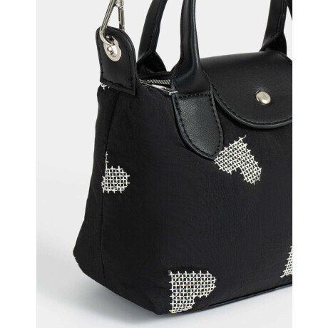 Cartera Mini City Corazones Negro