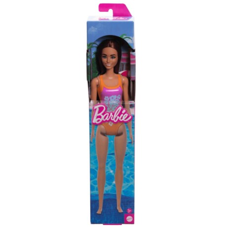 Muñeca Barbie GHH38 con Traje de Baño Varios Modelos LILA-NARANJA