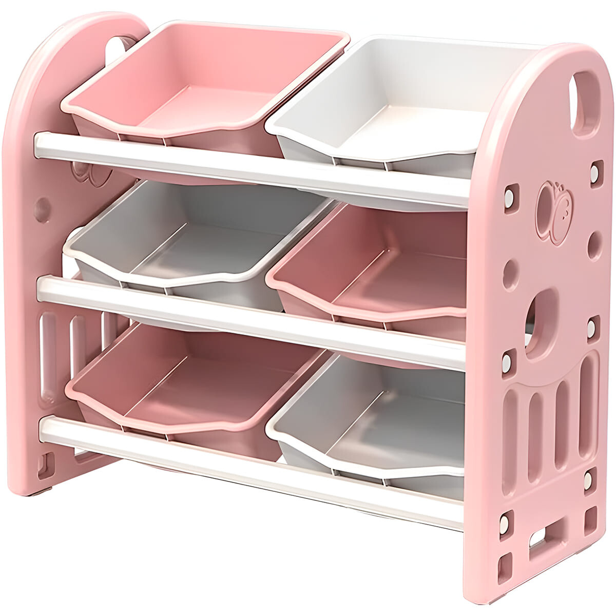 Organizador Estantería 6 Cajones Juguetes P/niños - Rosa 