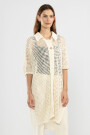 LONG KNIT SHIRT Cream