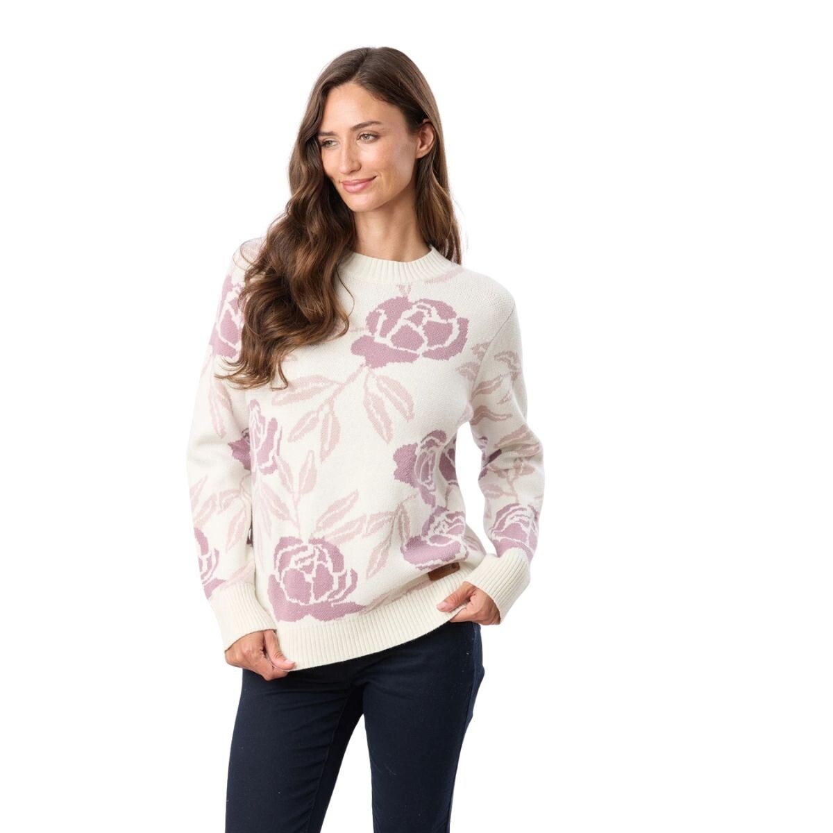 BUZO CON FLORES XS-XXL - NATURAL 