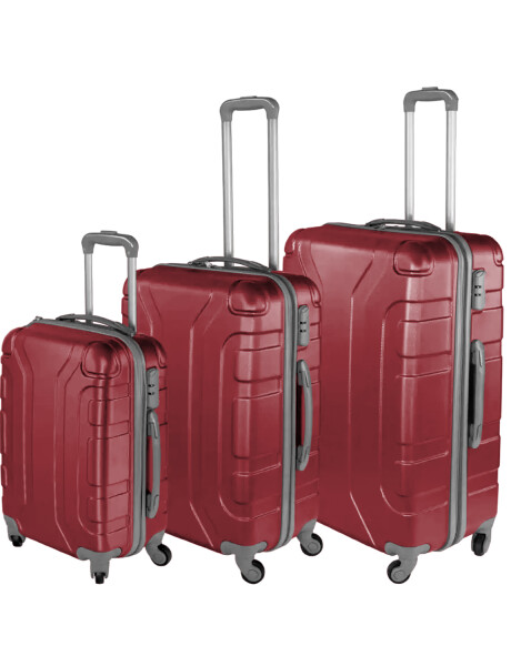 Set de 3 valijas de viaje rígidas Arye con ruedas Bordeaux