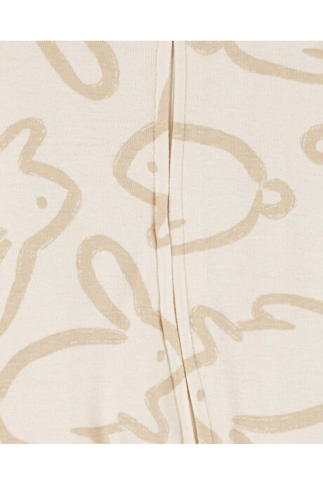 Pijama una pieza de algodón, con pie, diseño conejo Sin color