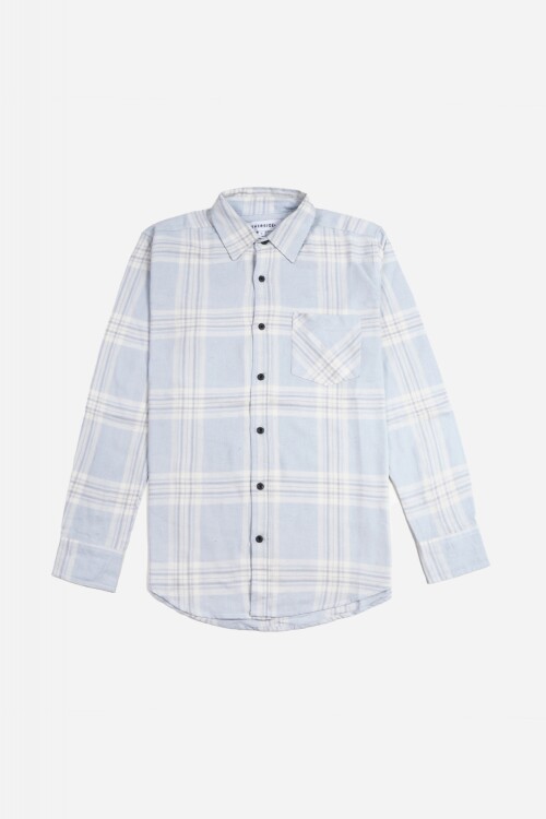 Camisa escocesa - Hombre CELESTE