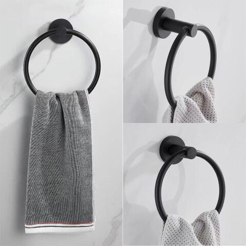 Toallero negro de acero inoxidable para amurar Toallero Negro De Acero Inoxidable para amurar