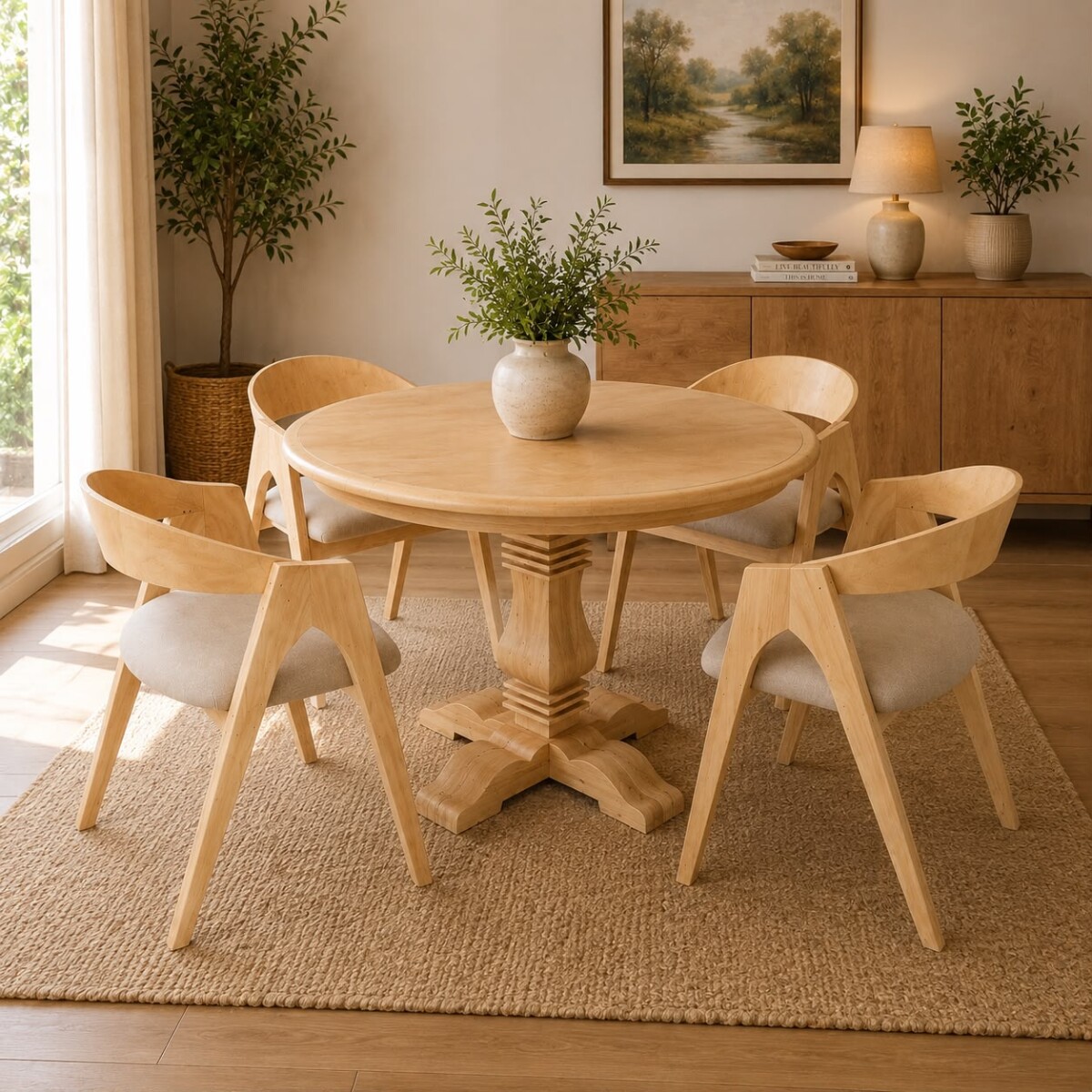 Juego de comedor Modelo Faraon 4 sillas 