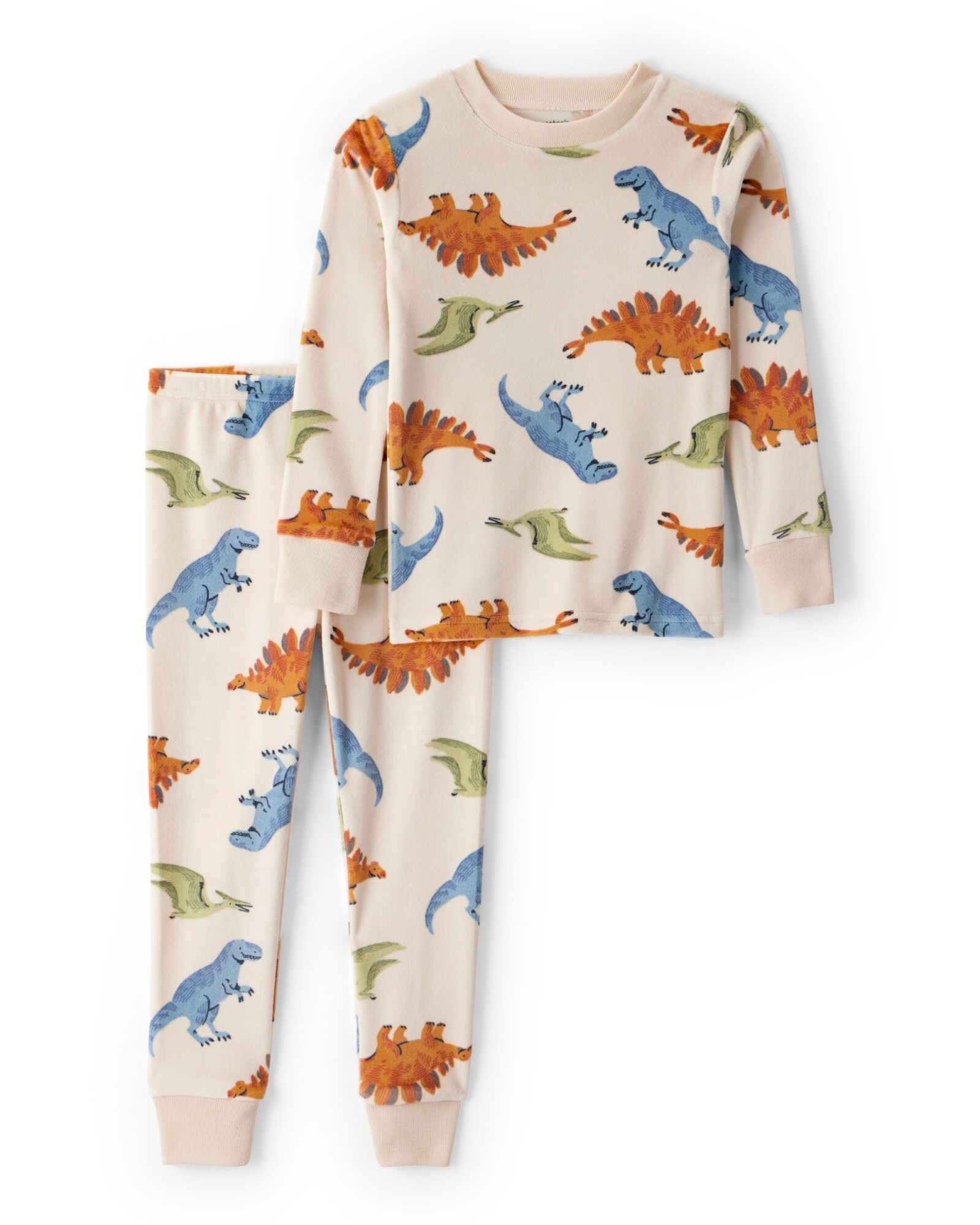Pijama dos piezas de micropolar, remera y pantalón, diseño dinos Sin color