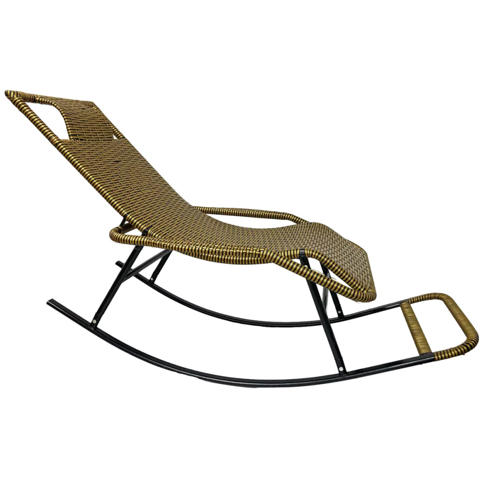 Silla Mecedora Mykonos ratán Beige