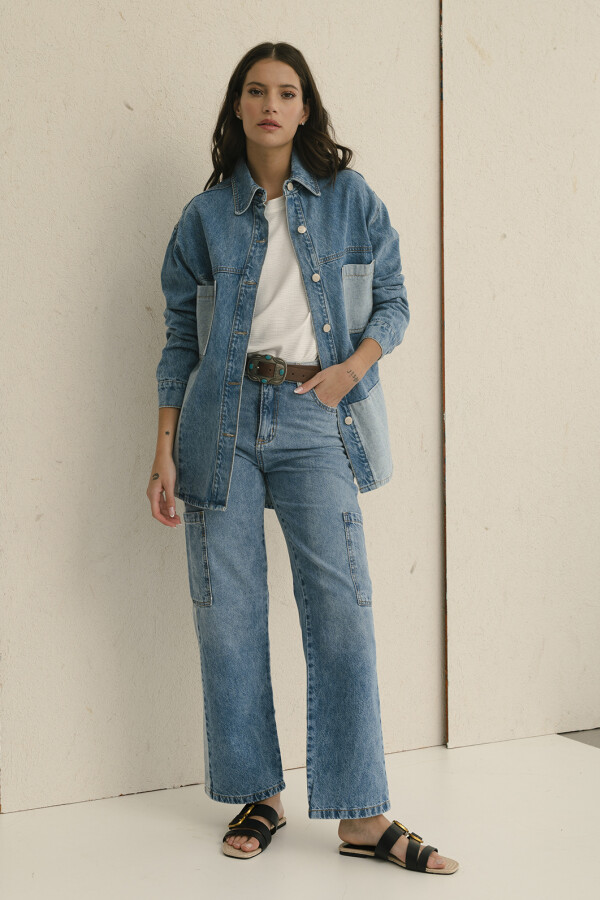 CAMPERA COMBINADA AZUL