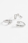 Set de anillos metallic plateado