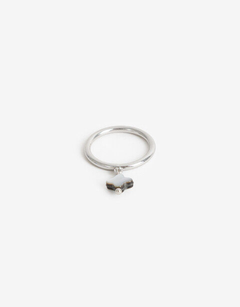 Anillos Chicos Perlas Anillo Nácar. - Plateado Rodio