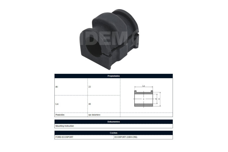 Buje Ford Ecosport 05-25 Der/Izq Buje Ford Ecosport 05-25 Der/Izq