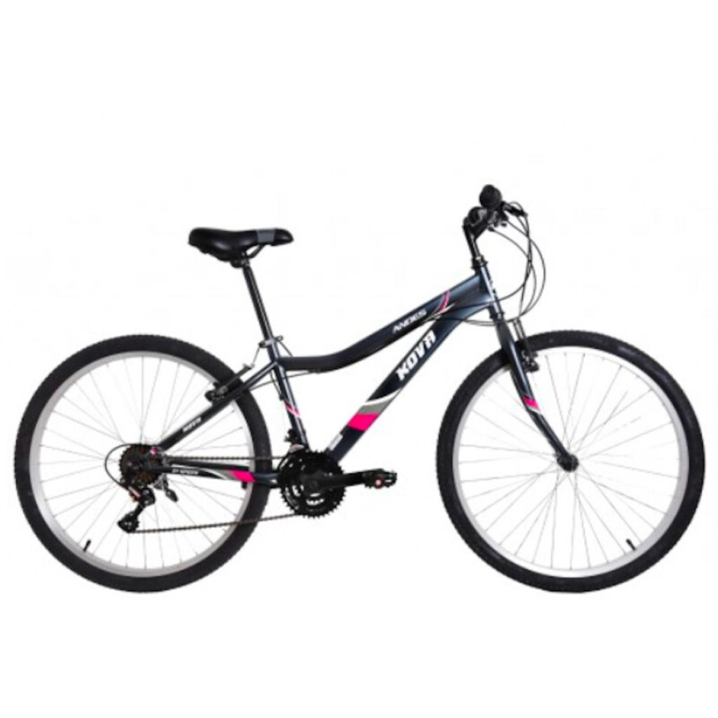 Bicicleta Montaña Rodado 26 Nena Dama Kova Andes Negra Fucsia y Gris Bicicleta Montaña Rodado 26 Nena Dama Kova Andes Negra Fucsia y Gris