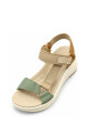 Sandalia con velcro Aurora Beige