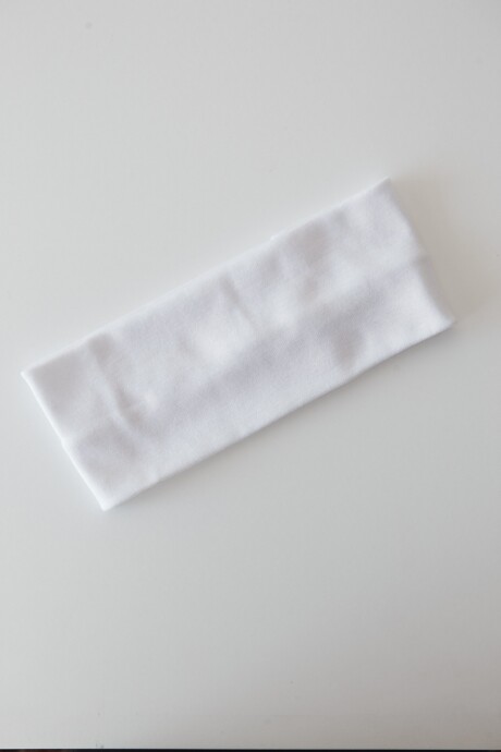 VINCHA DE TELA ELÁSTICA 8 CM BLANCA