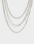 Collares Cortos Multi Cadenas Collar Corto Multicadenas - Plateado