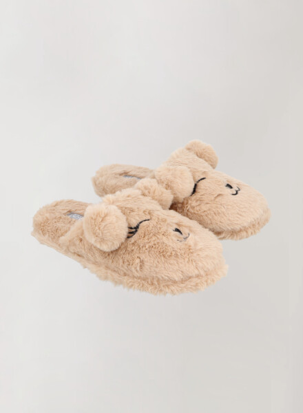 Pantufla face infantil Beige