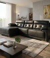 Sofa Albany 3 cuerpos Negro - Chaise Derecho