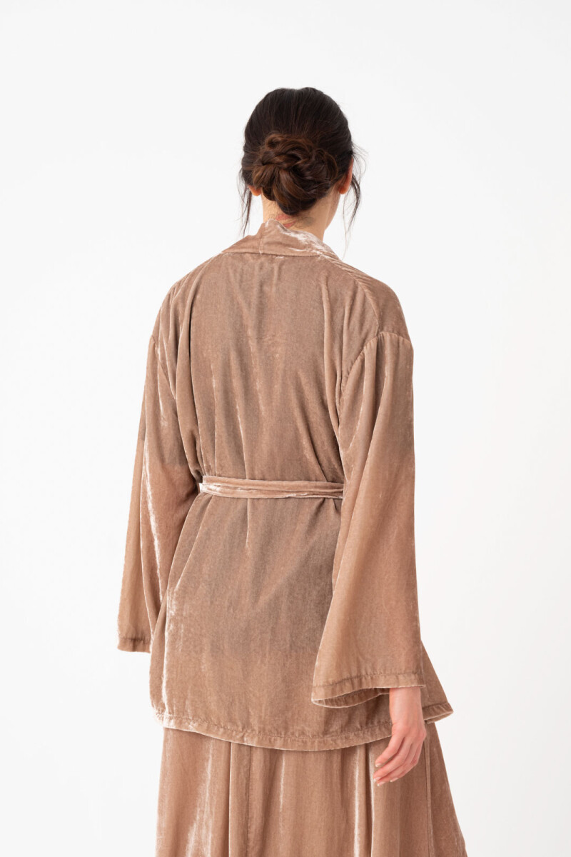 KIMONO EN VELVET Beige