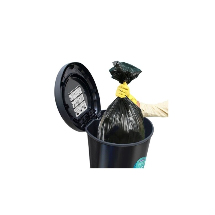 PAPELERA TACHO BASURA CON PEDAL ARQPLAST 45LTS NEGRO NEGRO
