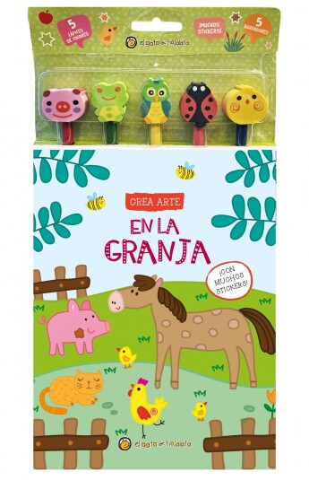 Crea arte: lápices, borradores y stickers. En la granja Crea arte: lápices, borradores y stickers. En la granja