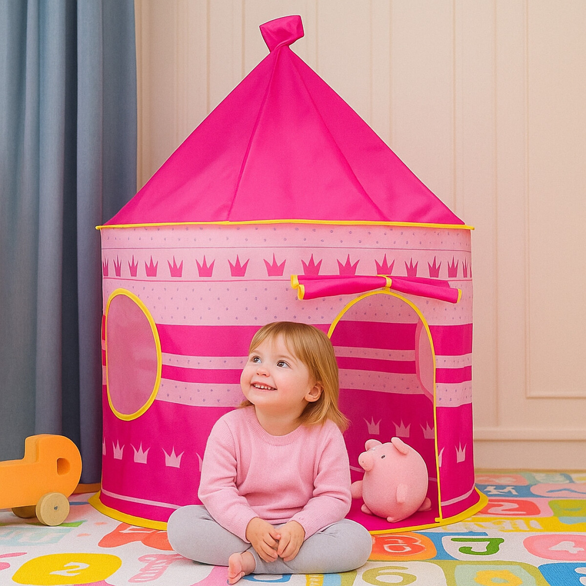 Carpa Infantil Plegable Castillo - Rosa 