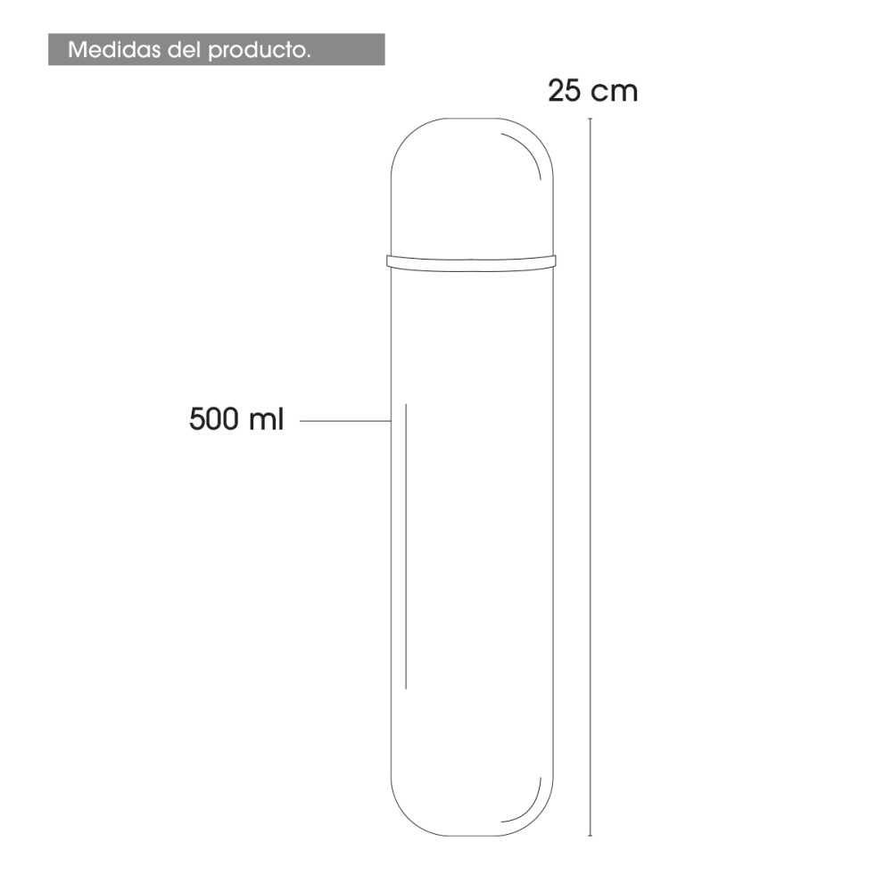 Termo Bala Acero Inoxidable 500 Ml Tapón Excelente Calidad Termo Bala Acero Inoxidable 500 Ml Tapón Excelente Calidad