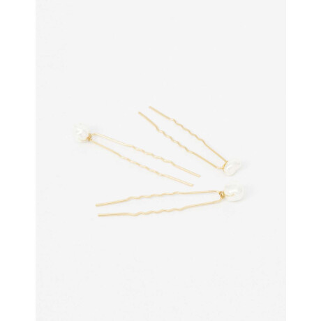 Set De Peinetas Con Perla Orgánica Combinacion Bicolor