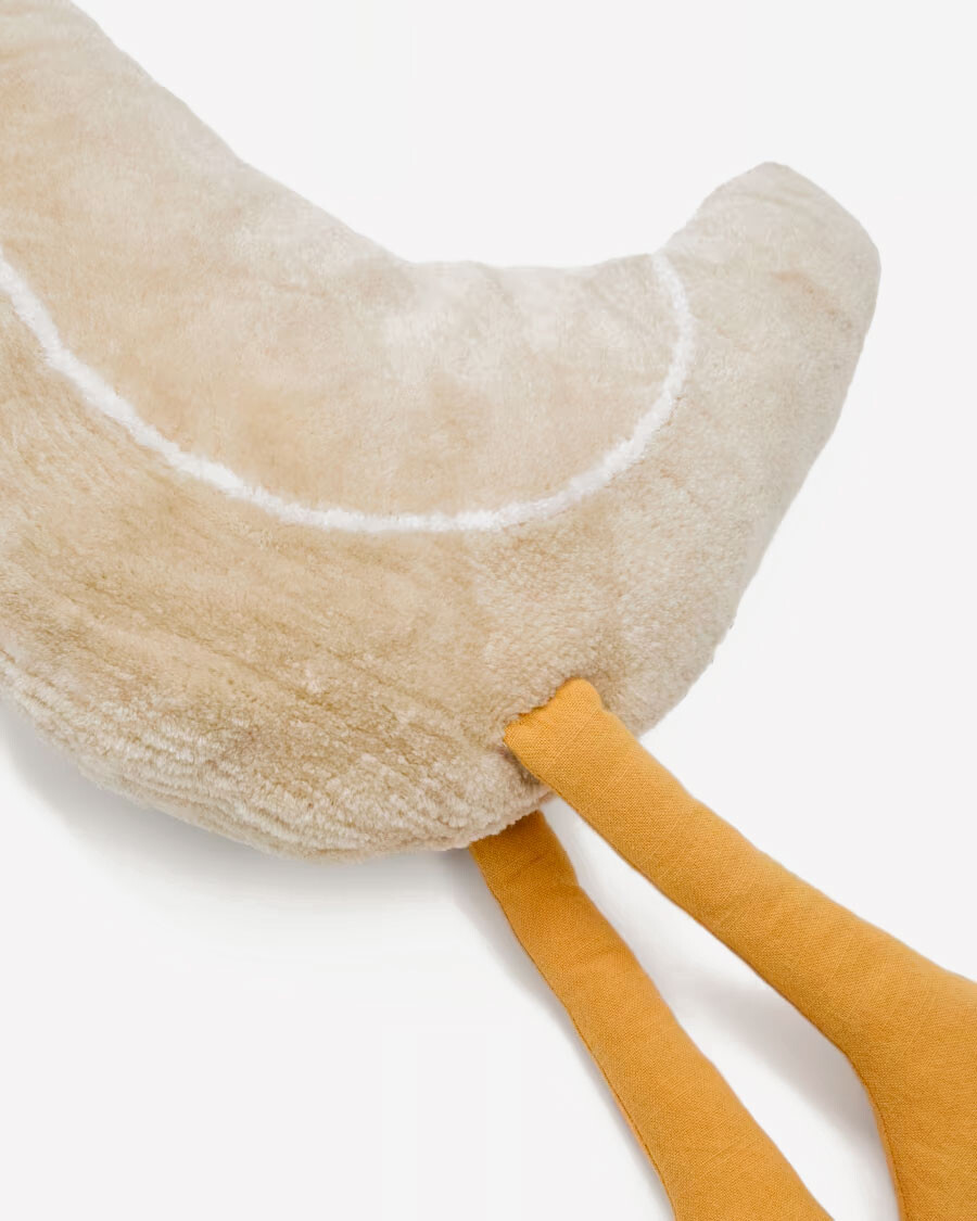 Almohadón en forma de oca Milu de algodón beige 50 cm Almohadón en forma de oca Milu de algodón beige 50 cm
