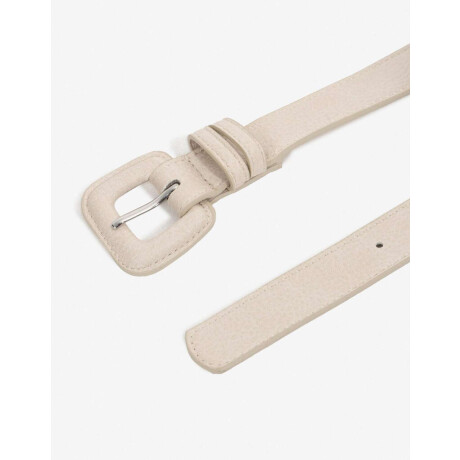 Cinturón Hebilla Cuadrada Blanco crudo