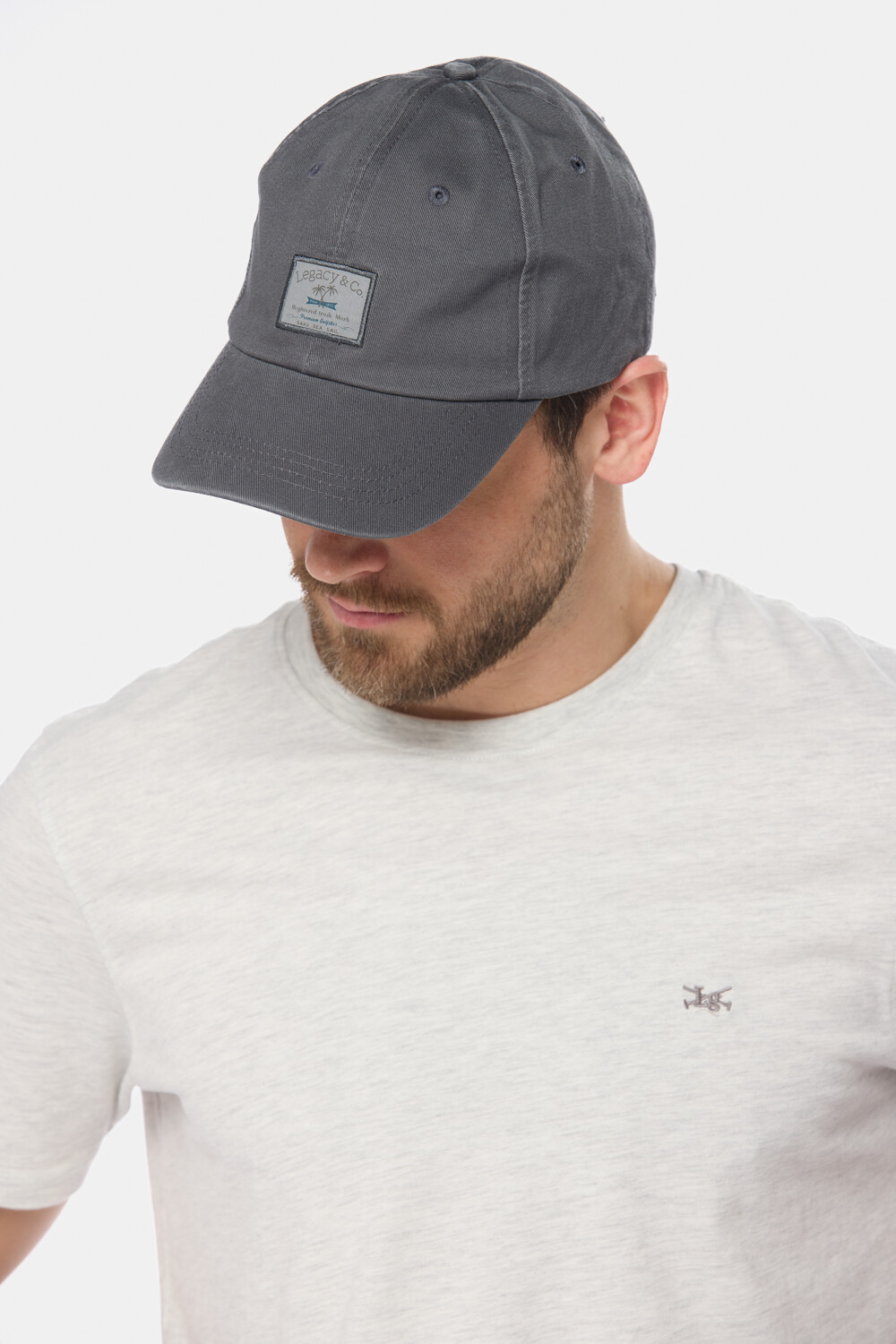 GORRO VISERA DE LONA CON PARCHE Gris