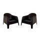 Set de 2 Silla Plastico Skarpo Jardin Liso Negro