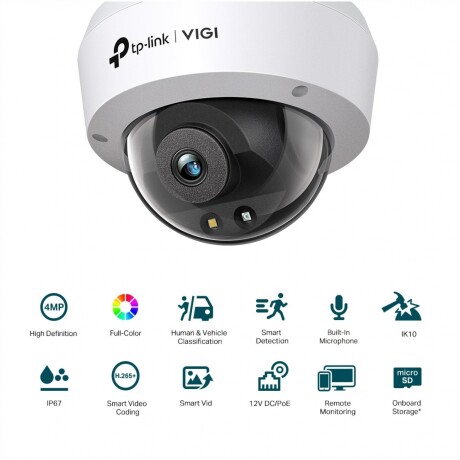 Cámara De Vigilancia Tipo Domo TP-LINK C240 4MP Visión Nocturna Exterior Cámara De Vigilancia Tipo Domo TP-LINK C240 4MP Visión Nocturna Exterior