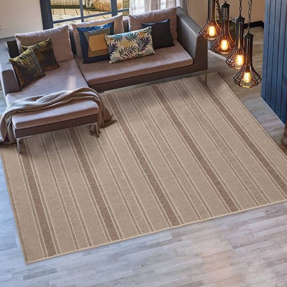 Alfombra Clásica Eco-Nature - Riscas | 1,50x2,00m Beige Marrón
