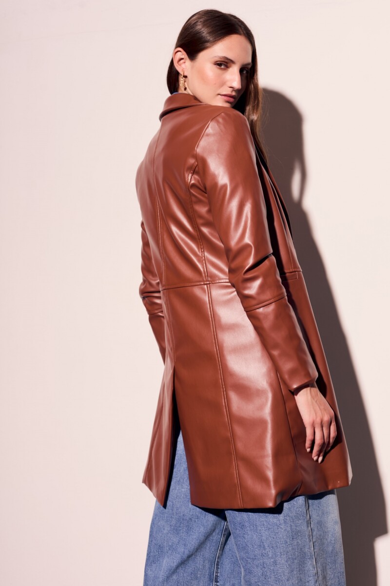 Trench Cuero Vegano Marron