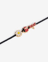 Pulseras Flexibles Color Pulsera Cordón Y Dijes - Dorado