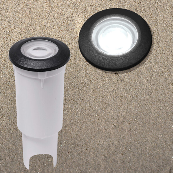 Luminaria de embutir LED piso negra IP67 Ø50mm FL0940
