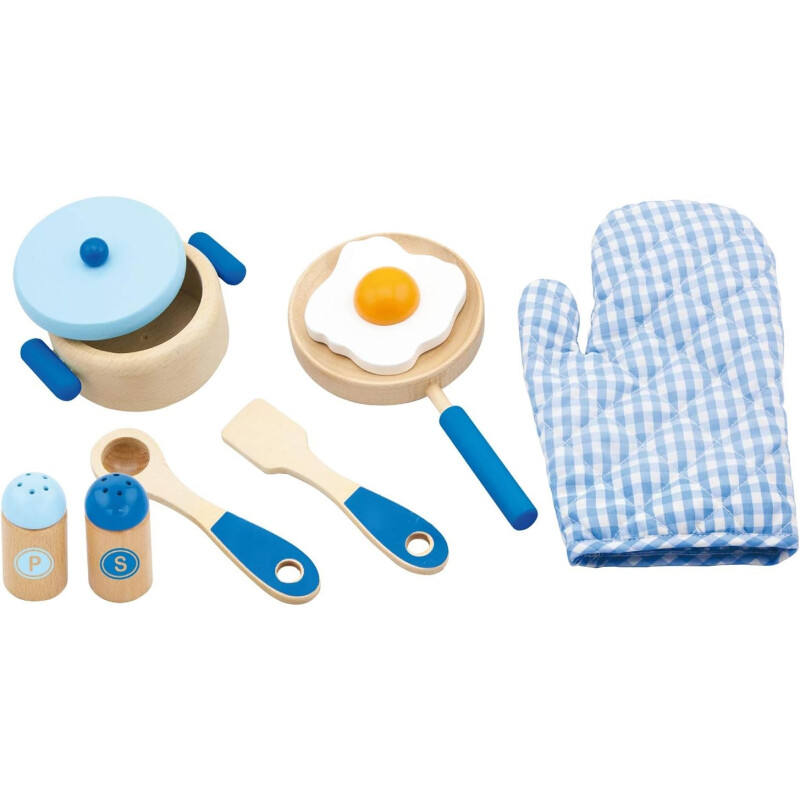 Mi Primer Set De Cocina Celeste De Madera Para Niños Viga Mi Primer Set De Cocina Celeste De Madera Para Niños Viga