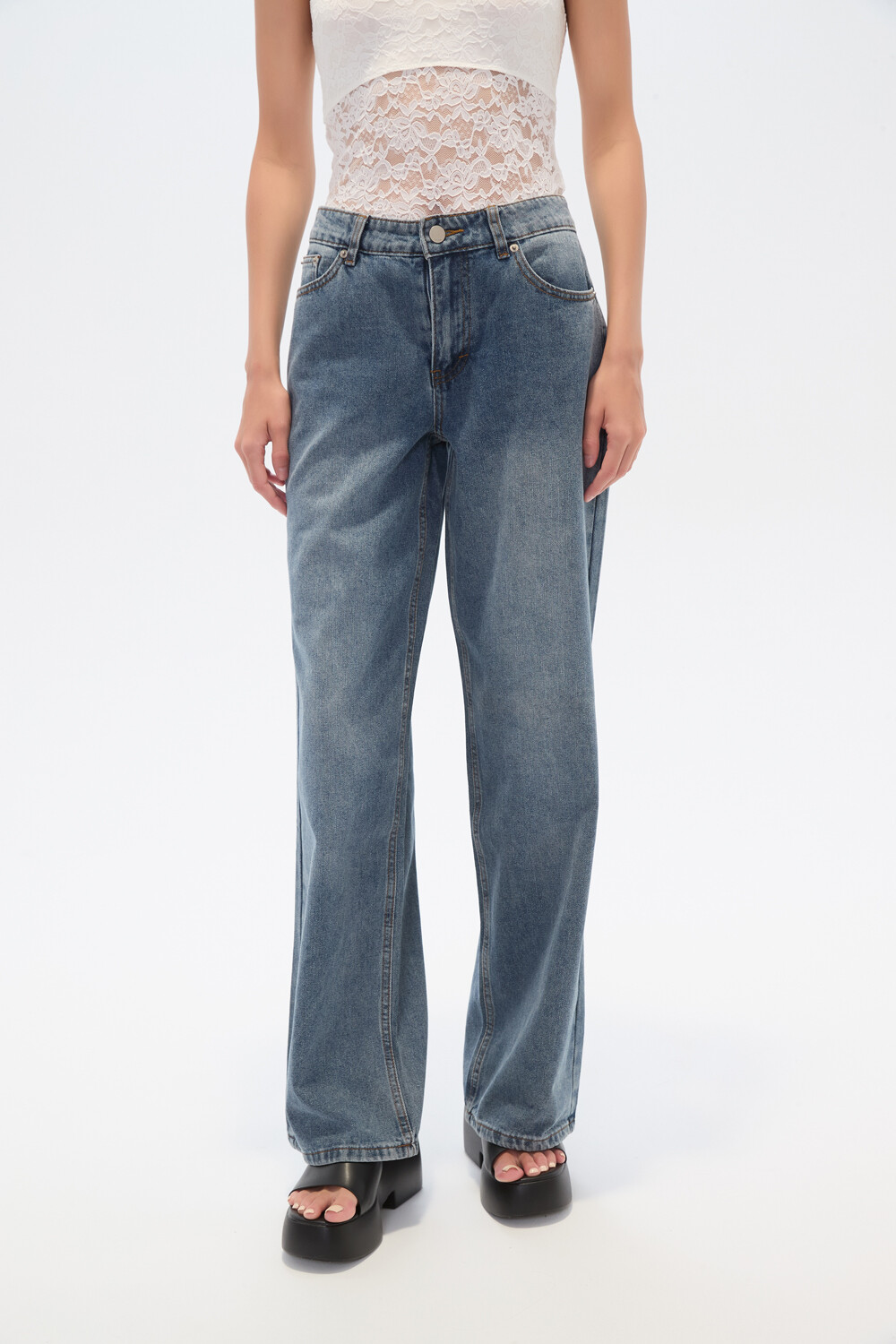 Pantalon Puffs Azul Grisaceo