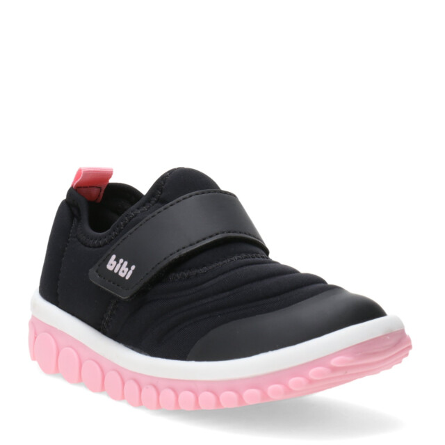 Championes Infantiles Bibi Roller 2.0 Velco Negro - Rosado