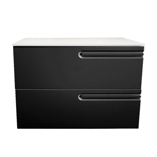 MUEBLE DE BAÑO ECONIC 80 CM NEGRO MATE CON ENCIMERA Mueble De Baño Econic 80 Cm Negro Mate Con Encimera