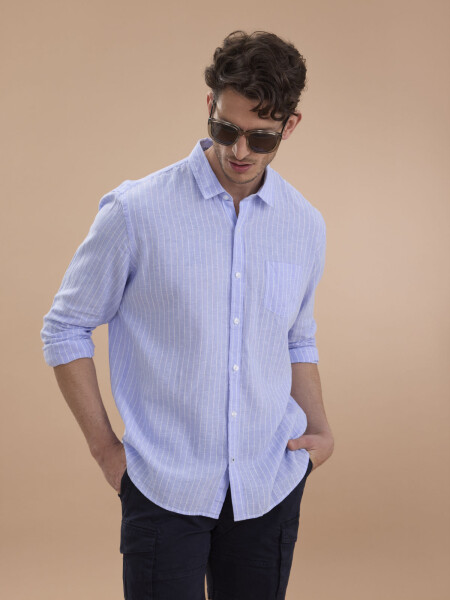 SHIRT SAVANNAH 6.0 CELESTE RAYADO