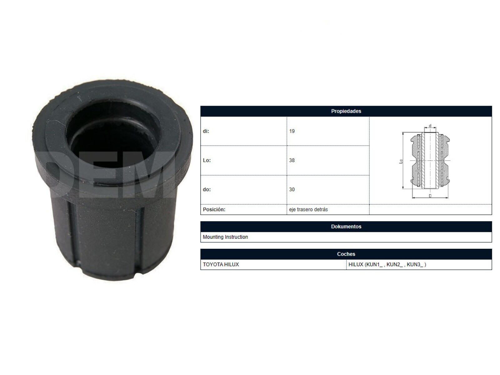 Buje Tra Toyota Hilux 04-15 Der/Izq 
