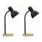 2 X Lampara De Escritorio Portatil Nordica Madera Vintage Negro