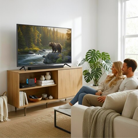 Mueble Rack de Tv PADUA de Piso con Puerta y Estantes 136 cm de Ancho - Freijo Mueble Rack de Tv PADUA de Piso con Puerta y Estantes 136 cm de Ancho - Freijo