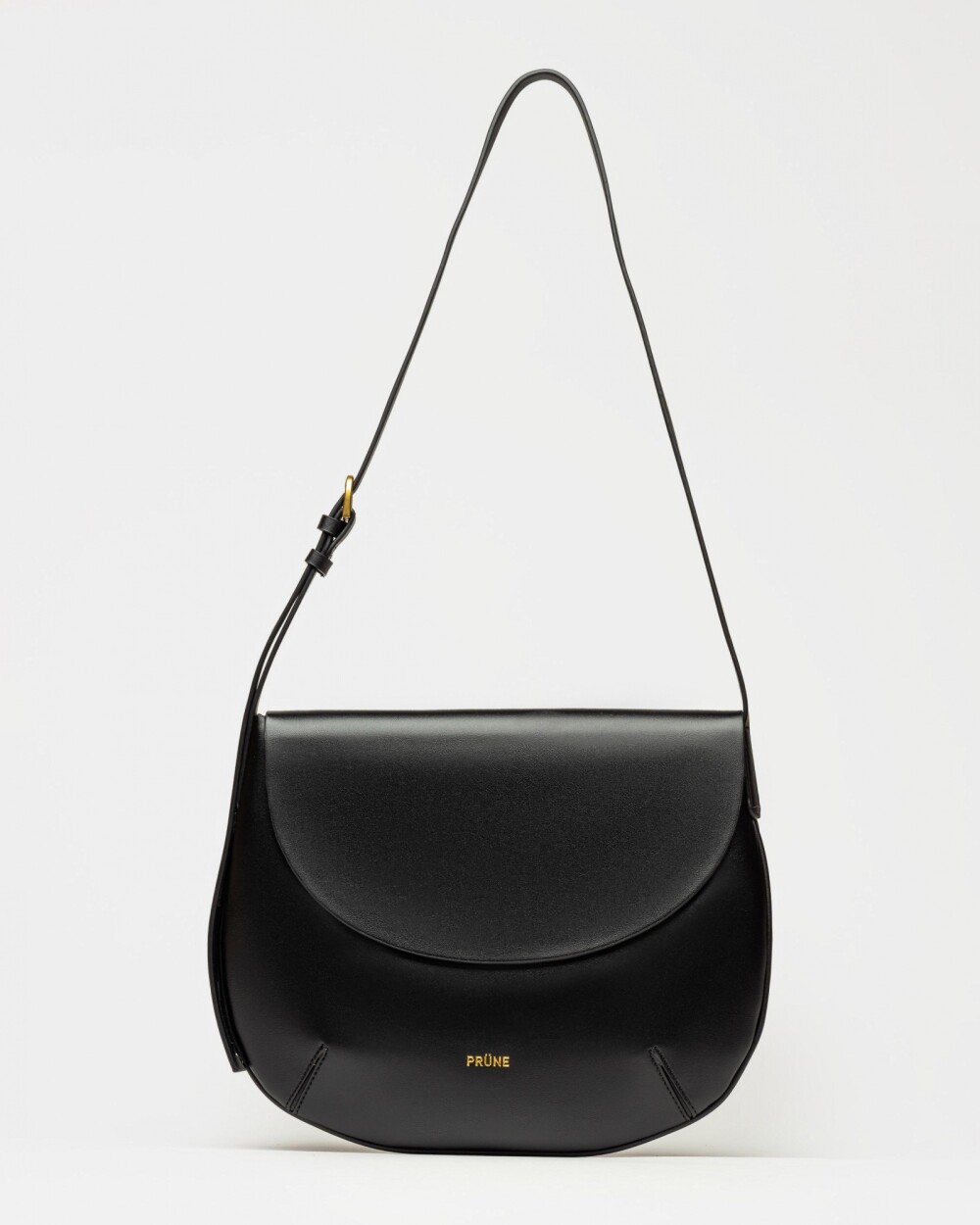 Cartera al hombro Mod en efecto cuero liso Negro