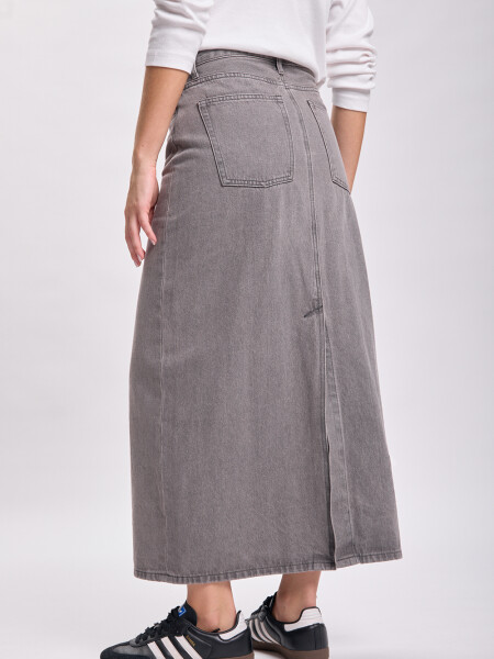 Pollera jean larga Gris