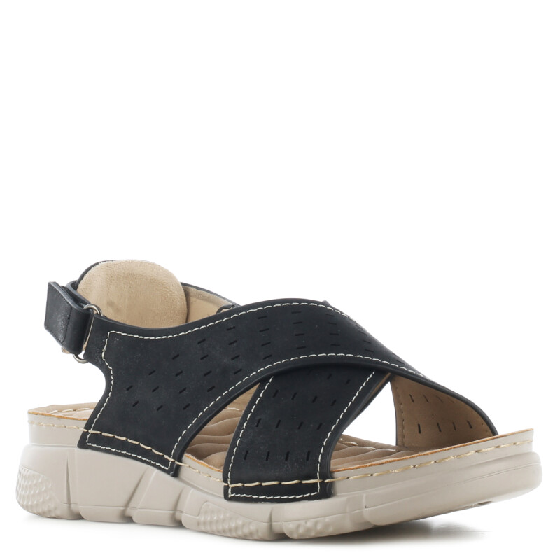 Sandalia de Mujer Lady Confort ROSARI cruzada Negro