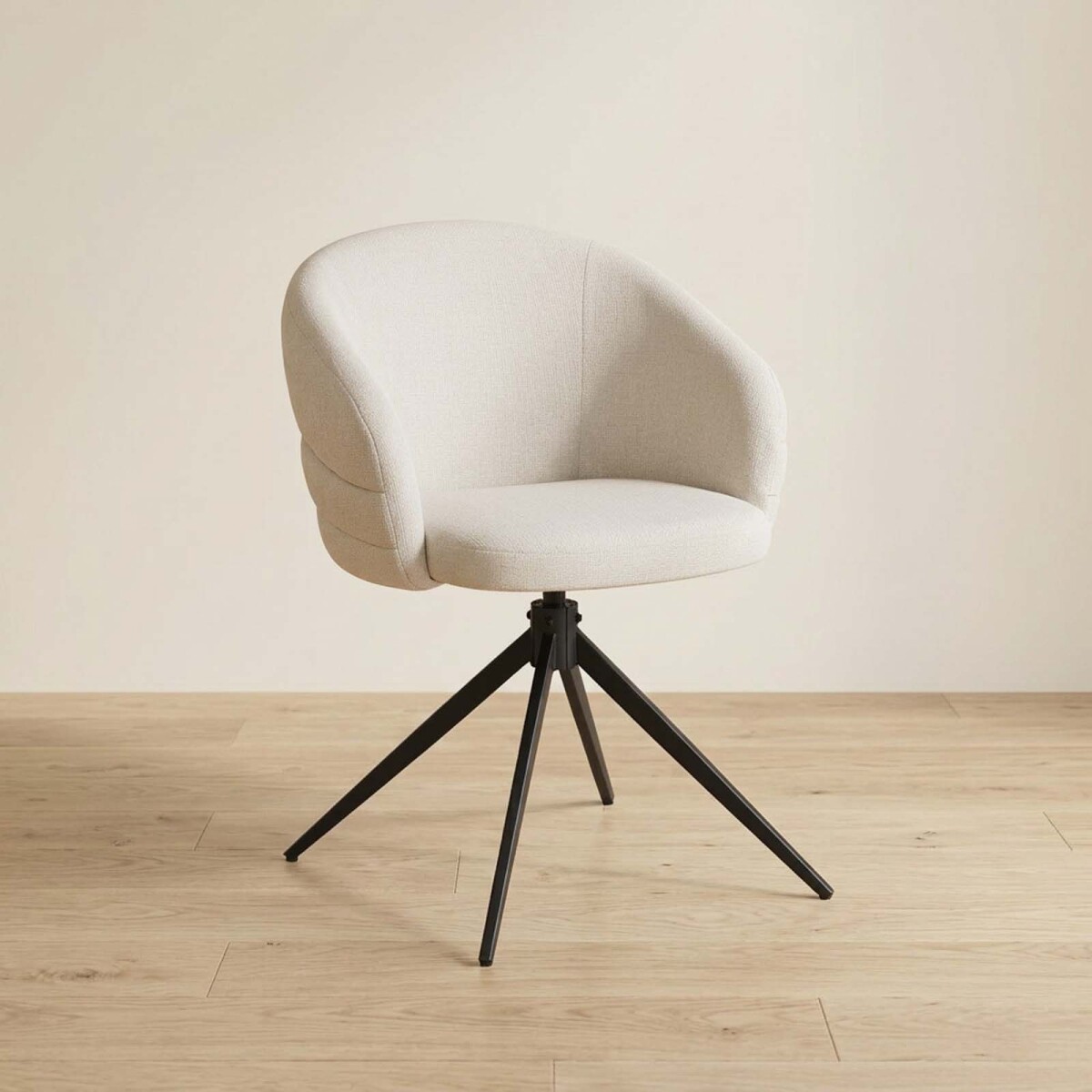 SILLA DE COMEDOR - METAL-Y-TELA NATURAL-BEIGE LIA 