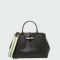 Longchamp -Cartera de cuero con gran capacidad, Roseau Negro
